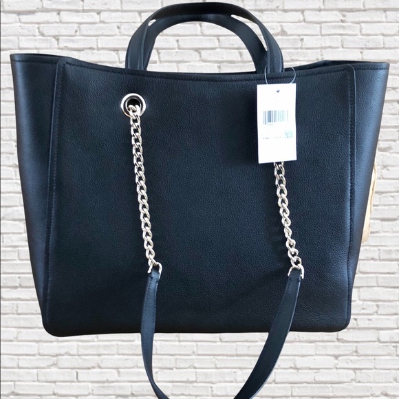 KATE SPADE • Large Pebbled Black Leather Bag - Picture 2 of 5